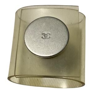 Chanel Scarf Ring Clear Plastic With Silver tone hardware